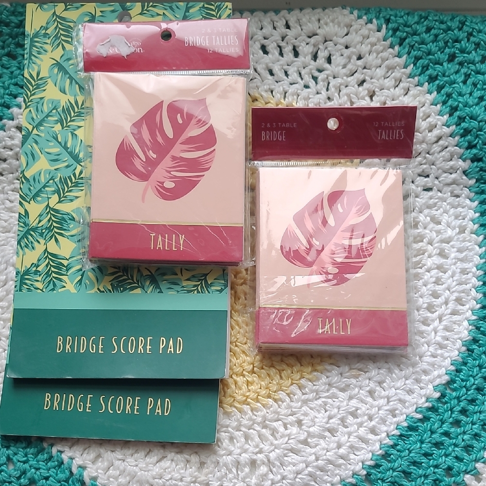 Pink Leaf Tally and Bridge Score Pad Set